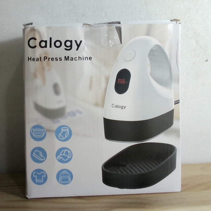 Mini Prensa Térmica Calogy | Máquina Transfer de Calor | Temperatura Constante | Base Aislada | Camisetas Sombreros Gorras Almohadas | Blanco y Verde | 1 Unidad