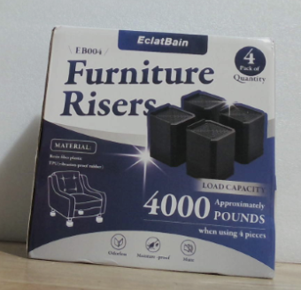 Elevadores de Cama y Muebles EclatBain – Bloques Rectangulares Ajustables 3" y 4.3" | Soporte hasta 4,000 lb | Hogar