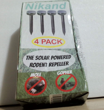 Repelente Ultrasónico Solar para Tuzas y Topos Pack 4 – Estacas Repelentes Exterior, Seguras para Mascotas | Marmotas, Serpientes y Roedores