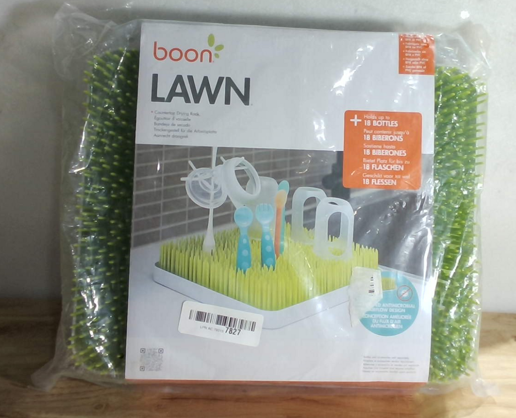 Escurridor de Biberones Boon Lawn | Bandeja Antimicrobiana | Verde Primavera | Encimera | Organizador Biberones | 13.5x11x2.5" | 1 Unidad