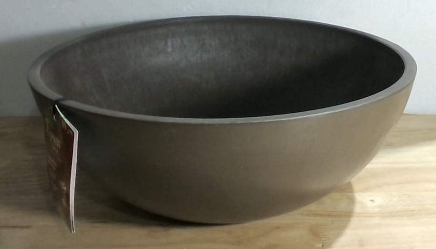 Maceta Baja PSW Pot M30C 30 cm (12") | Plástico Efecto Piedra y Madera | Sin Orificio de Drenaje Perforable | Interior y Exterior | Suculentas Bonsái Hierbas | 1 Unidad