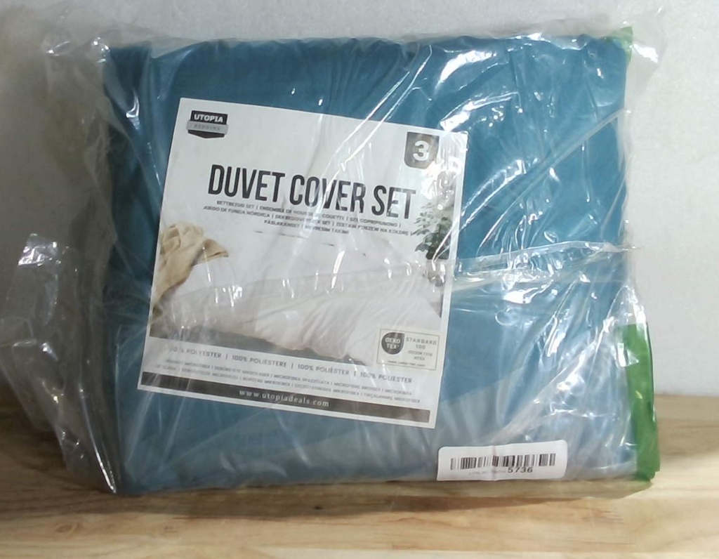 Juego de funda nórdica Utopia Bedding tamaño Queen - 3 piezas con cierre de cremallera - 1 funda nórdica de 228 x 228 cm y 2 fundas de almohada de 51 x 66 cm (azul vaquero). Edredón no incluido.