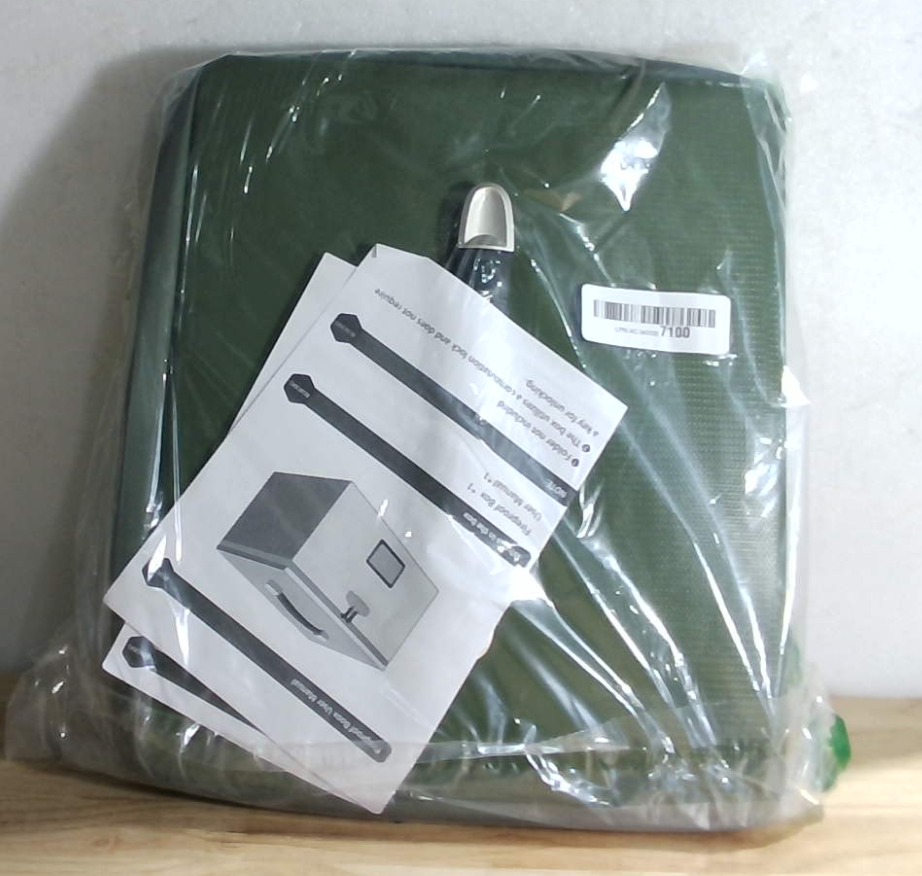 Caja archivadora ignífuga verde militar para documentos - Caja organizadora de documentos portátil e ignífuga con asa, impermeable, segura, con cierre y tapa.