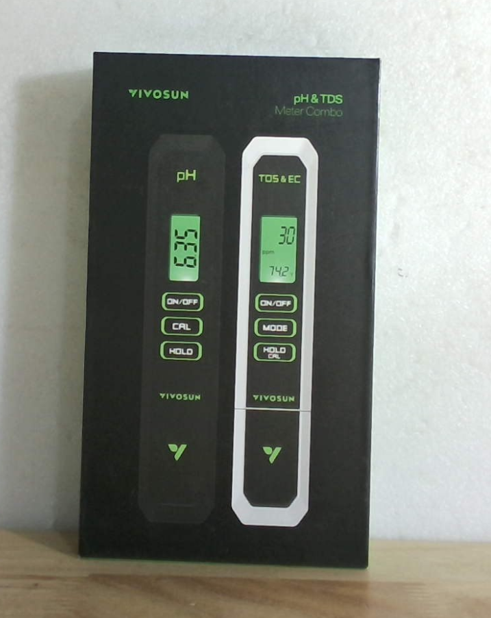 Kits de medidores digitales de pH y TDS VIVOSUN, medidor de pH tipo bolígrafo de alta precisión de 0.01pH con precisión de lectura de ± 2%, medidor de temperatura, TDS y EC 3 en 1 para hidroponía, piscinas y acuarios, color blanco y negro, certificado UL.