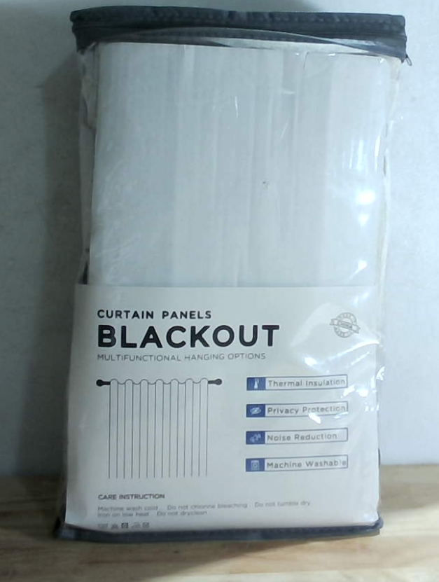 Cortinas opacas 100% Blackout Shield para dormitorio, 213 cm de largo, con trabillas traseras/bolsillo para barra, cortinas para sala de estar, cortinas opacas térmicas aislantes, juego de 2 paneles, 127 cm de ancho x 213 cm de largo, color crema.