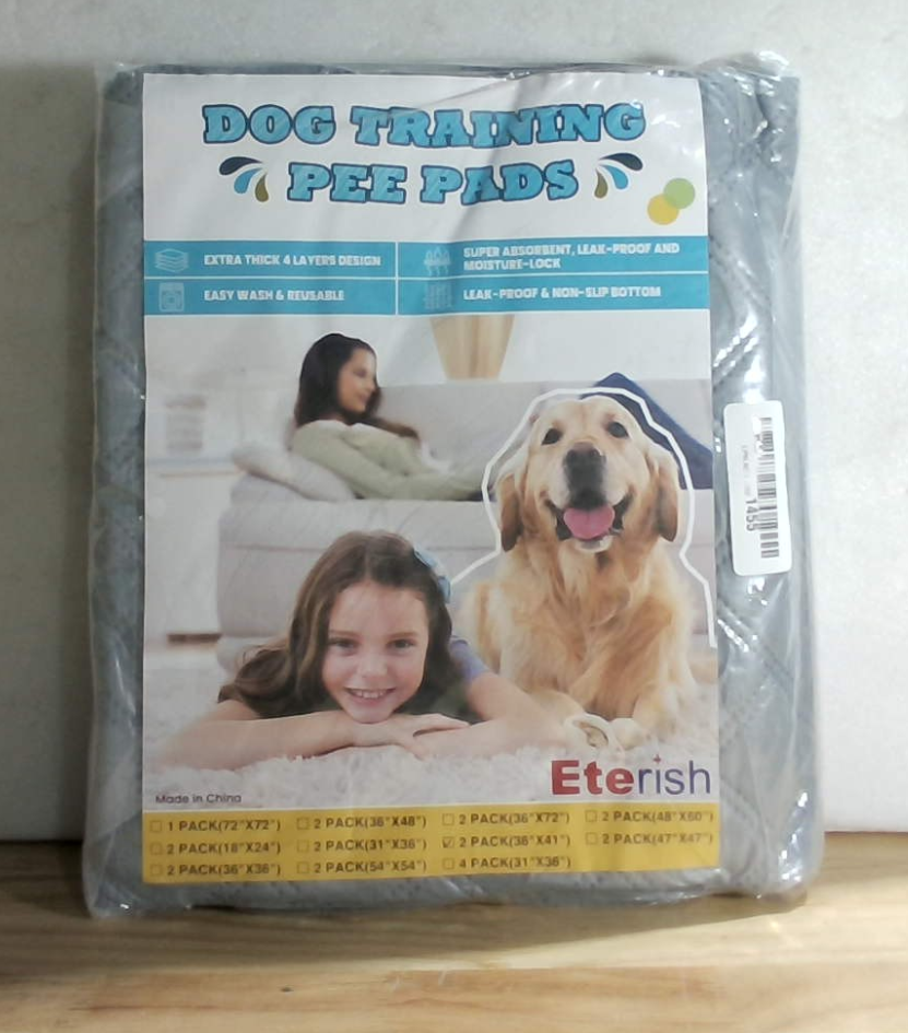 Almohadillas absorbentes lavables y reutilizables Eterish para perros, tamaño grande/extragrande de 36'' x 41'', paquete de 2, almohadillas absorbentes antideslizantes para el entrenamiento de cachorros y perros, almohadillas impermeables para el parto y