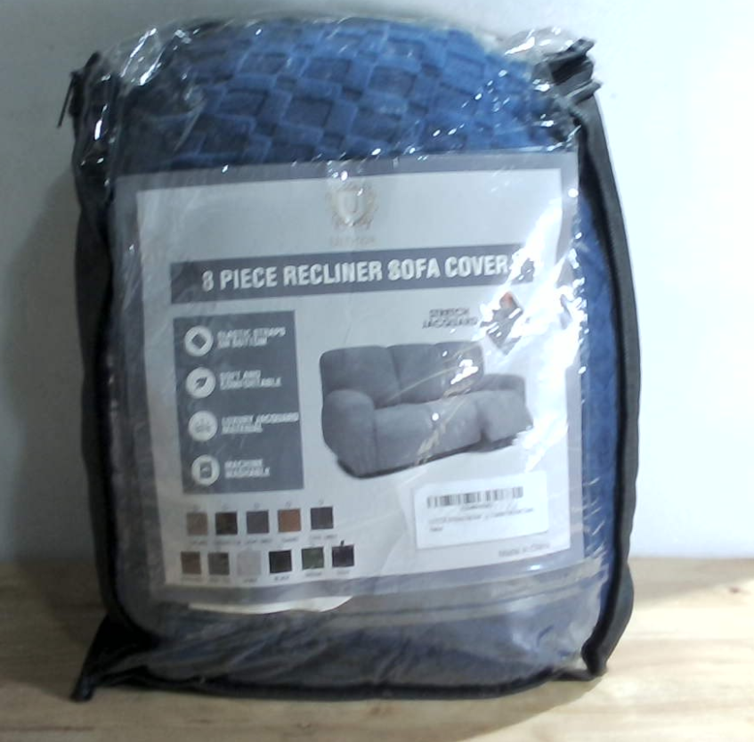 Fundas elásticas ULTICOR de 8 piezas con diseño jacquard cuadrado para sofá reclinable