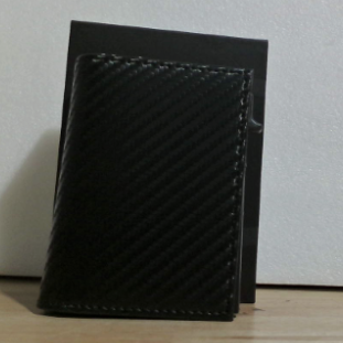Como nueva, sin caja: Cartera RFID QLD para hombre, tarjetero tríptico para 9-11 tarjetas