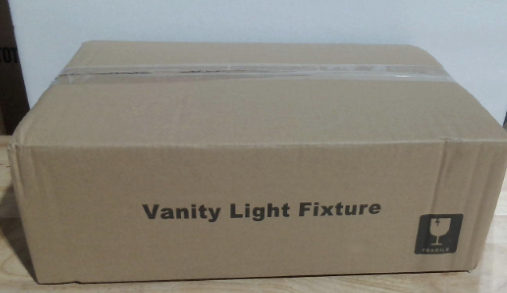 Lámpara de baño dorada de 3 luces con vidrio transparente