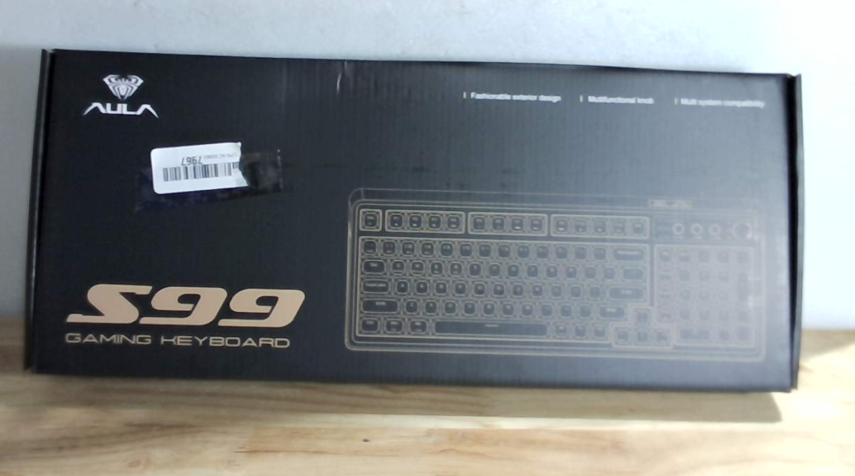 Teclado para juegos AULA S99, teclado inalámbrico para computadora, Bluetooth/2.4GHz/USB-C de triple modo, teclado personalizado color crema con teclado numérico, perilla multimedia retroiluminada RGB, teclado programable y atractivo para jugadores de PC