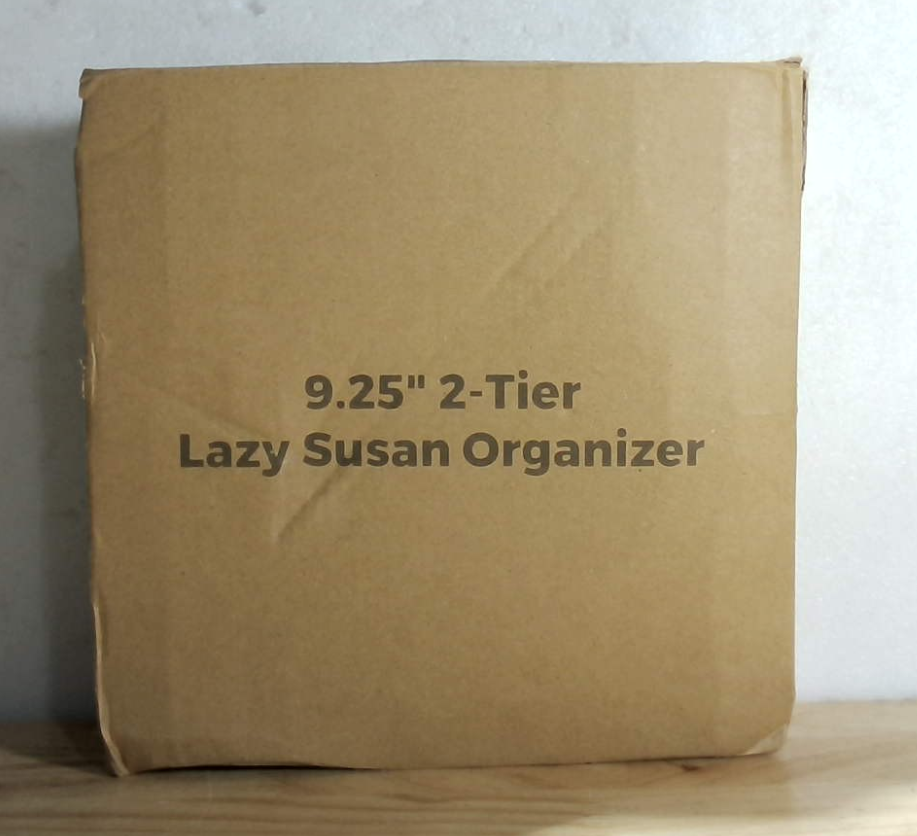 LAMU Paquete de 2 organizadores giratorios de 2 niveles tipo Lazy Susan de 9.25'' para especias, ideales para armarios, cocinas, despensas, encimeras, baños, tocadores y botiquines. Color transparente.