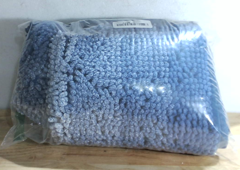 Juego de alfombras de baño Gibelle Blue de 2 piezas, juego de alfombras de baño antideslizantes de chenilla, alfombra de ducha absorbente y alfombras para el suelo del baño, alfombra de baño de secado rápido, accesorios de decoración para bañera, 16" x