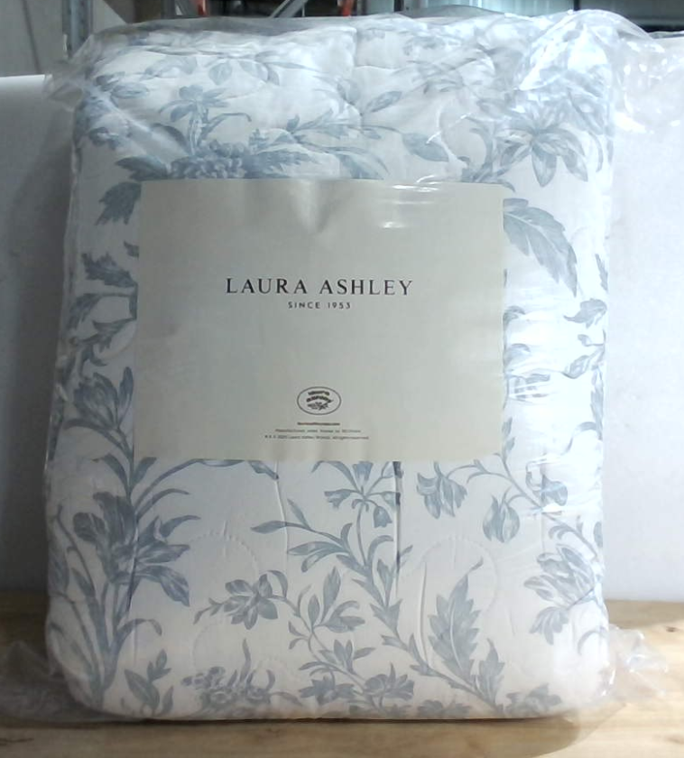 Juego de edredón Laura Ashley tamaño king de algodón, reversible Amberley Soft Blue