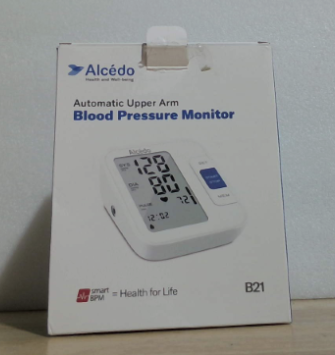 Monitor de presión arterial Alcedo para uso doméstico, tensiómetro digital automático con brazalete grande para el brazo, pantalla LCD, memoria de 2x120 registros, función de voz.