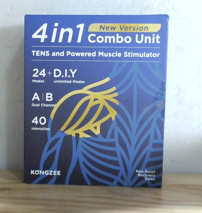 4 en 1: unidad TENS, EMS y estimulador muscular de masaje para bricolaje, máquina de terapia TENS de doble canal para el alivio del dolor, masajeador electrónico de pulsos recargable aprobado por la FDA, con 12 almohadillas de electrodos.