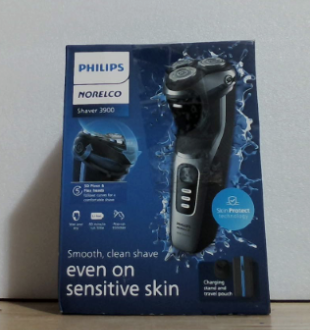 Afeitadora eléctrica Philips Norelco Serie 3900, para uso en seco y húmedo, con tapa protectora, estuche de viaje y base de carga, color azul tormenta, modelo S3341/92.