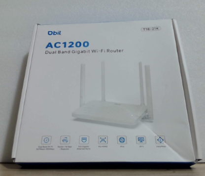 Router WiFi DBIT AC1200 de doble banda MU-MIMO de 2,4 GHz + 5 GHz con 4 puertos Gigabit Ethernet, 4 antenas de 5 dBi, modo puente y repetidor, EasyMesh y red de invitados (T18-21K)