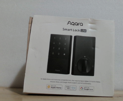 Cerradura inteligente Aqara U50, cerradura de puerta sin llave con Apple Home Key, cerradura de seguridad Bluetooth, control remoto por aplicación, compatible con Apple HomeKit, Matter, Google Home, Alexa, IFTTT, color negro.