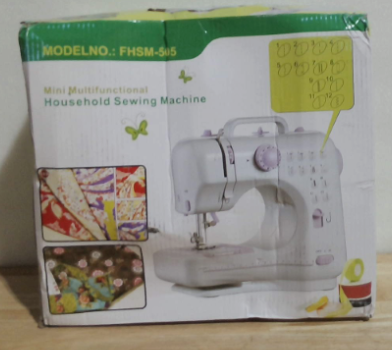 Máquina de coser Marirao para principiantes con kit de 50 telas y 32 hilos de coser, mini máquina de coser portátil con 12 puntadas incorporadas, 2 velocidades y pedal.