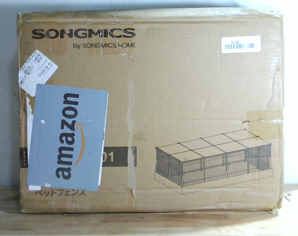 Jaula para cobayas, conejos y animales pequeños SONGMICS con alfombrilla impermeable, puerta superior y lateral, 20 paneles, 48,4 x 24,8 x 16,3 pulgadas, negro tinta ULPI011BH01