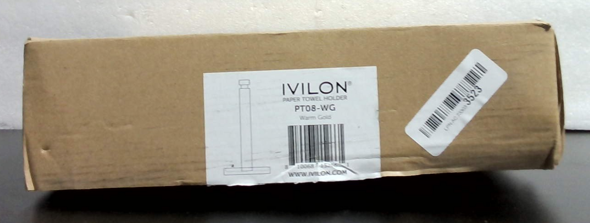 Dispensador de papel de cocina Ivilon para encimera - Estable y fácil de rasgar - Compatible con todos los rollos de papel de cocina - Dorado cálido