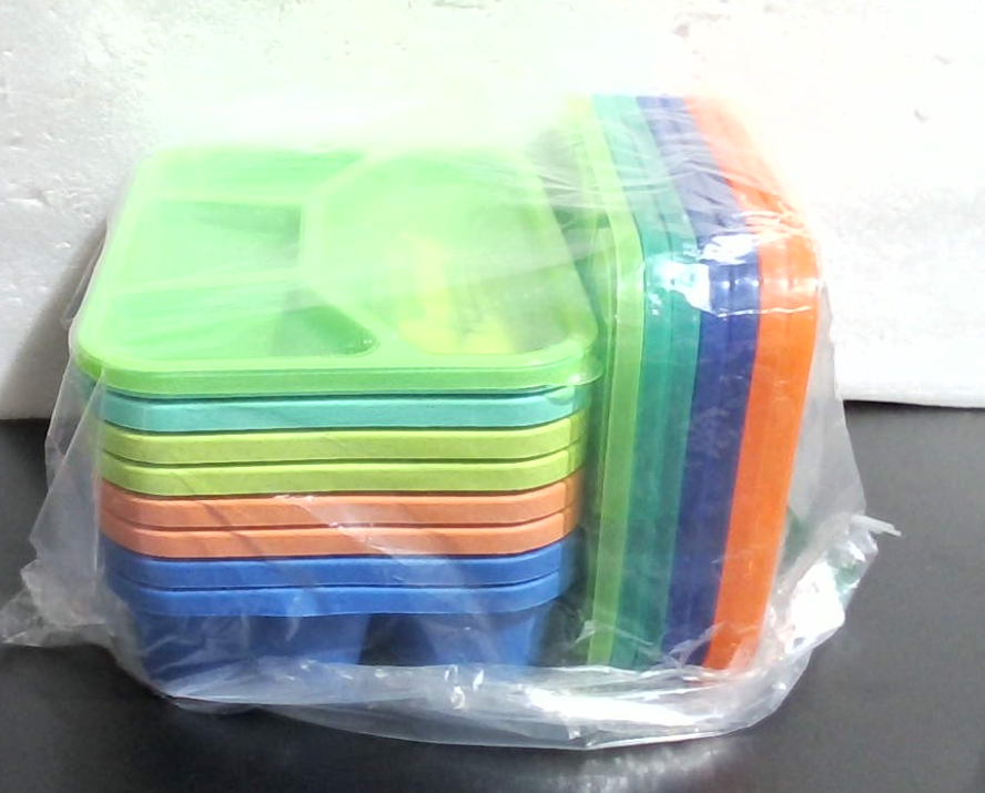 BIEOFFEI Pack de 8 Fiambreras Bento para Adultos y Niños, Contenedores para Preparación de Comidas con 4 Compartimentos y Tapas, Recipientes Bento Reutilizables para Snacks, Aptos para Microondas y Lavavajillas