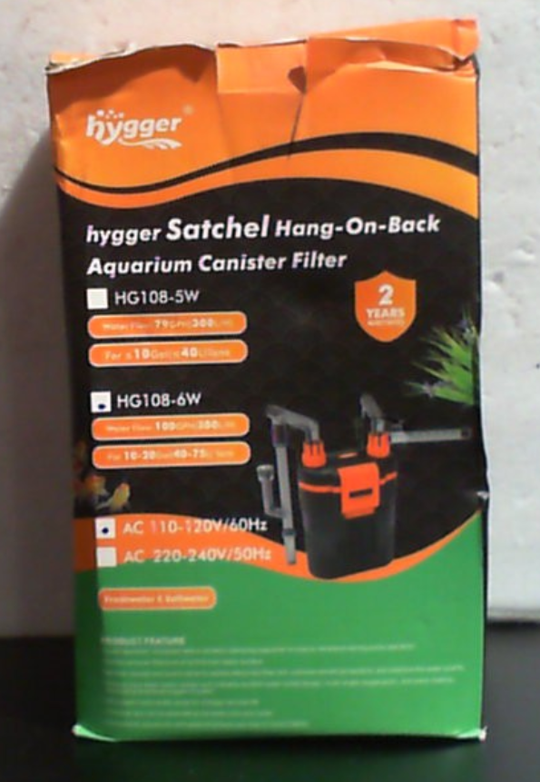 Filtro externo de acuario Hygger para colgar en la parte posterior, filtro silencioso para peceras con filtración de 3 etapas, motor anti-quemado en seco, flujo ajustable, skimmer de aceite, boquilla de pico de pato, barra rociadora de ducha (6W, 10-20