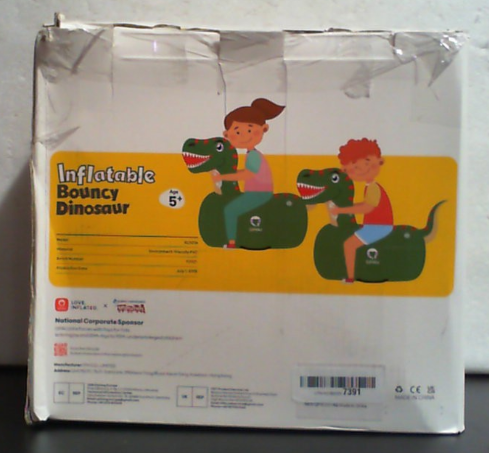 Juguetes inflables de dinosaurios QPAU, 2 unidades con bomba manual, inflable gigante resistente, capacidad de carga de 100 kg, juguete inflable con forma de animal para montar, inflables para interiores y exteriores para niños y niñas de 5 años en