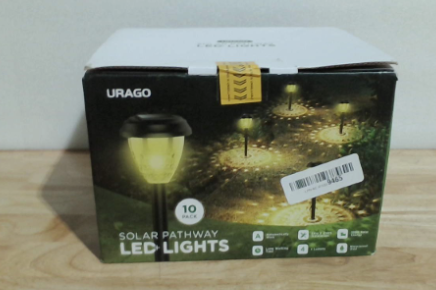 Luces solares exteriores URAGO súper brillantes e impermeables - Paquete de 10, del anochecer al amanecer, hasta 12 horas, alimentadas por energía solar, para caminos, jardines y patios, con encendido/apagado automático, iluminación LED decorativa para