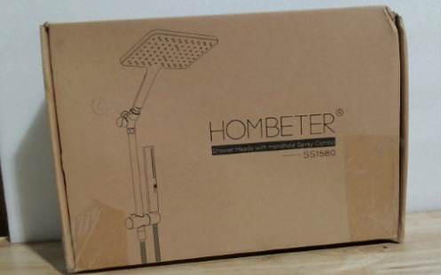 Hombeter Cabezal de ducha de lluvia de alta presión con ducha de mano, cabezal de ducha cuadrado de 10 pulgadas, barra deslizante ajustable, sistema de ducha doble, 3 modos de rociado, manguera de acero inoxidable de 59 pulgadas, cromado.