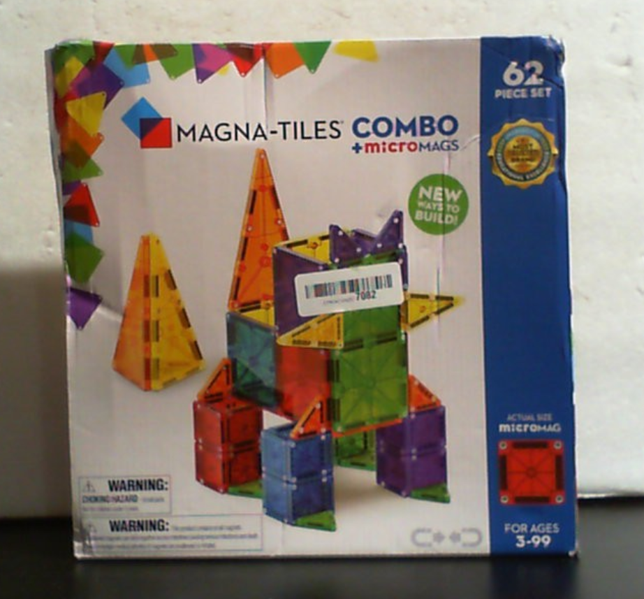 MAGNA-TILES Combo, juego de construcción magnética de 62 piezas, la marca original de construcción magnética.