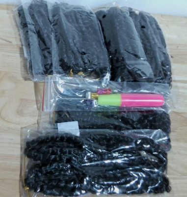 Kit de extensiones de cabello sintético rizado con 8 paquetes y pinza