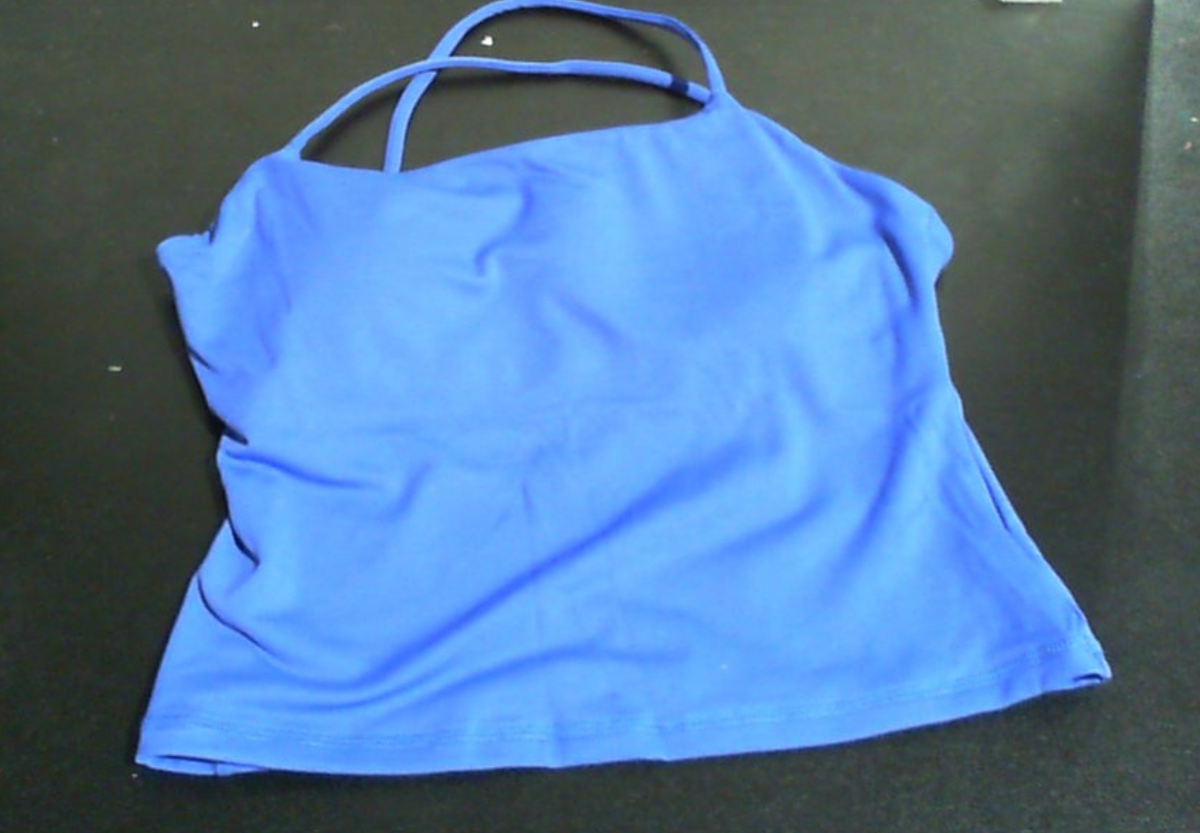 SUUKSESS Sujetador deportivo largo acolchado con espalda descubierta y tirantes finos (azul, talla S)