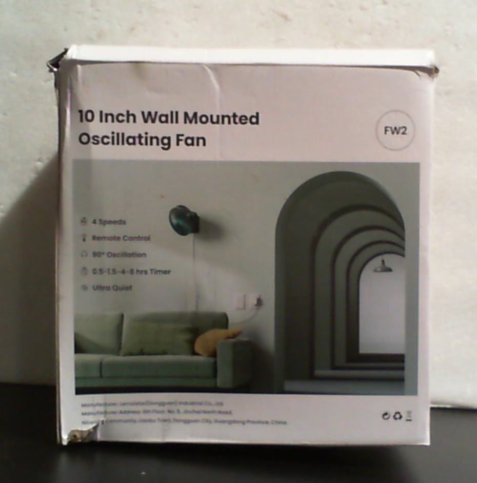 Ventilador de pared LEMOISTAR de 10 pulgadas con control remoto, oscilación de 90°, 4 velocidades, temporizador de 4 velocidades, inclinación ajustable, cable de 70 pulgadas, silencioso, para dormitorio, garaje, caravana, oficina, hogar y patio - Verde