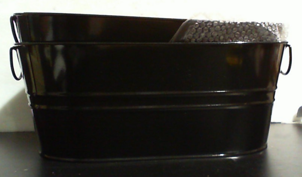 Cubos de hielo de metal galvanizados para bebidas, 2 unidades, para coctelería, 3 galones, para vino, cerveza y otras bebidas, con asas. Cubo grande para bebidas, ideal para mimosas y fiestas. 15 x 9.6 x 6 pulgadas (negro).