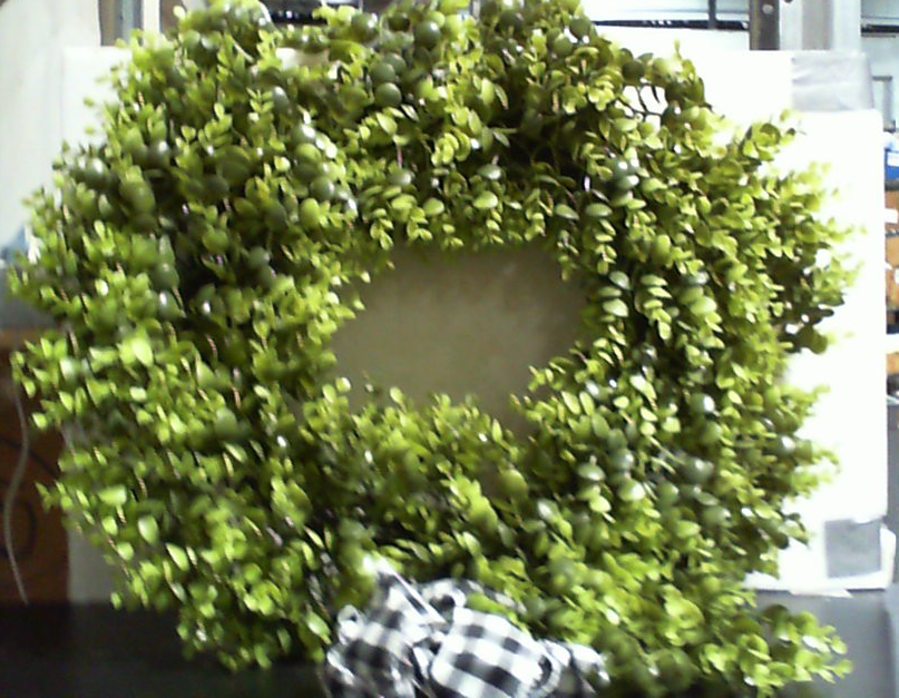 HUZIYAHAN Corona artificial de primavera verde de boj extra grande de 32
