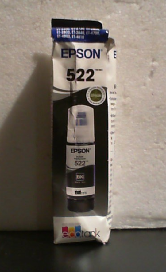 Botella de tinta EPSON 522 EcoTank de ultra alta capacidad, color negro (T522120-S). Compatible con ET-2720, 2800, 2803, 2840, 4700, 4800 y 4810 #8083