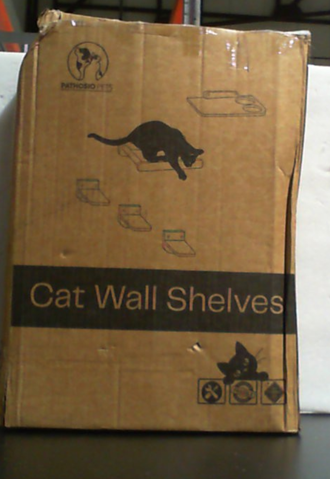 Estantes de pared para gatos PATHOSIO PETS que ahorran espacio Trepador de pared interactivo para gatos con hamaca y comedero a prueba de perros para razas pequeñas y medianas de interior Madera natural maciza con alfombra beige