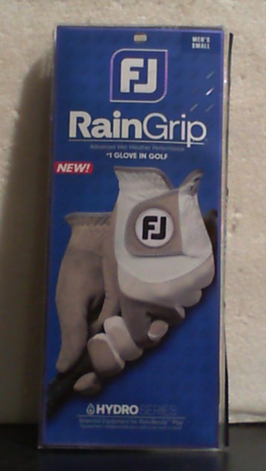 Guantes de golf FootJoy RainGrip para hombre, blanco/gris, talla pequeña, par