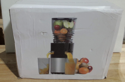 Licuadoras Godspeeds con boca de alimentación grande de 5.8", extractor de jugo de prensado en frío de masticación lenta para frutas y verduras enteras, diseño fácil de limpiar, extractor de jugo doméstico de alto rendimiento para el bienestar diario.