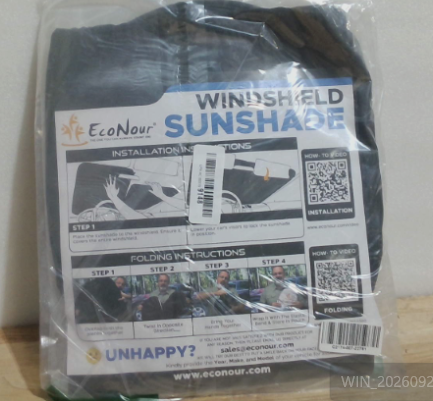 Parasol plegable de 2 piezas para parabrisas de coche EcoNour: protección UV y contra el calor, refrigeración interior, diseño mejorado y duradero, fácil de plegar, parasol para ventana delantera - Mediano (79 cm de largo x 71 cm de ancho)