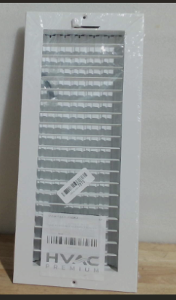 Difusor de suministro de aire ajustable de 14" de ancho x 6" de alto - Cubierta de ventilación HVAC para pared o techo - Rejilla de registro - Alto flujo de aire - Blanco [Dimensiones exteriores: 15,75" de ancho x 7,75" de alto]