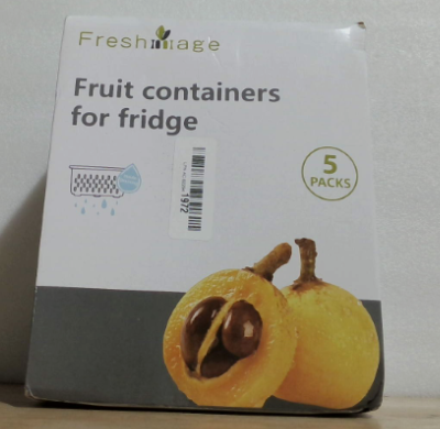 5 recipientes grandes para frutas para el refrigerador - Recipientes de almacenamiento de alimentos a prueba de fugas con colador extraíble - Aptos para lavavajillas y microondas. Los recipientes mantienen las frutas, verduras