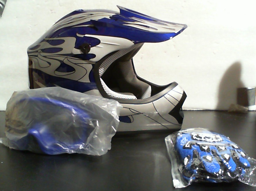 SmartDealsNow - Casco HHH DOT para jóvenes y niños para motos de cross, ATV, motocross, moto todoterreno, motos de calle, color azul llama (talla pequeña)