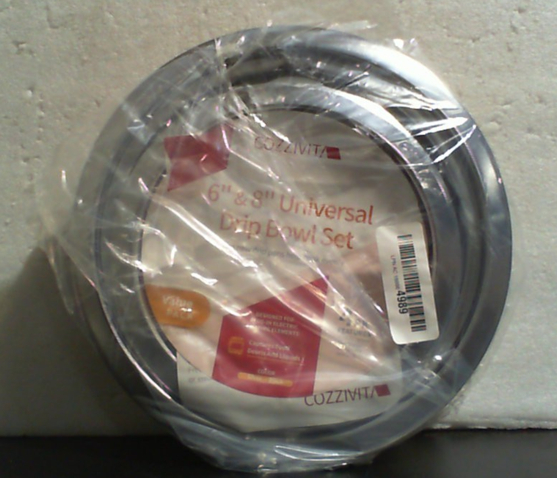 Juego de 4 bandejas recogegotas COZZIVITA - Compatible con estufas GE - Bandejas recogegotas para quemadores de estufa eléctrica con acabado cromado - 2 bandejas recogegotas de 6 pulgadas