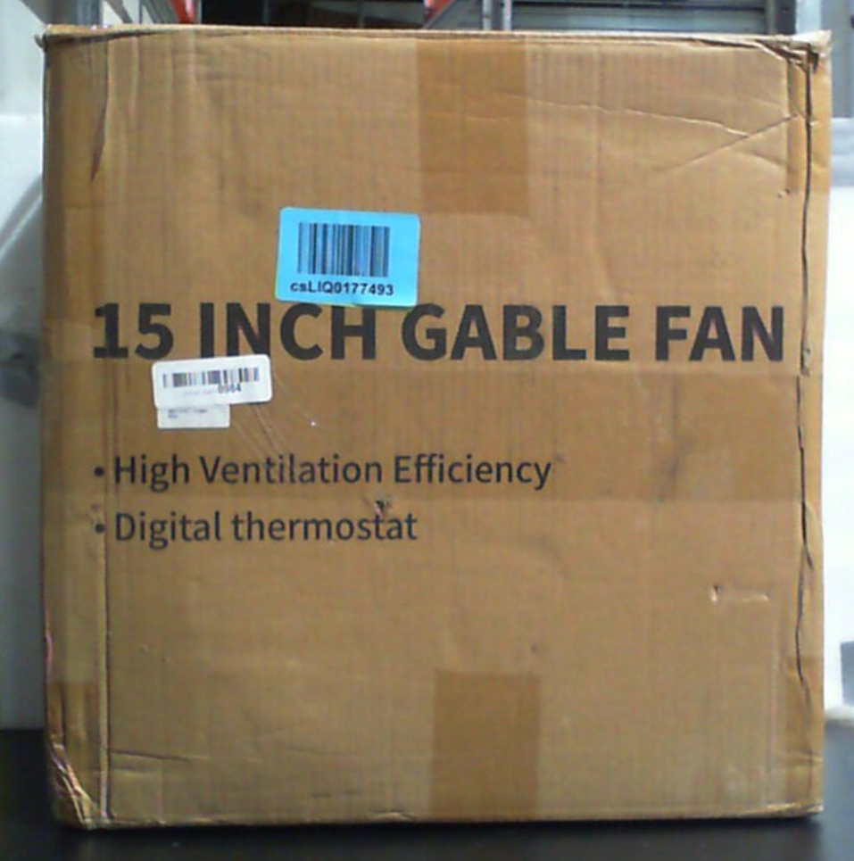 Ventilador de extracción para ático de 15" con termostato - Ventilador de ventilación para hastial de 1300 CFM con termostato que cubre 1850 pies cuadrados