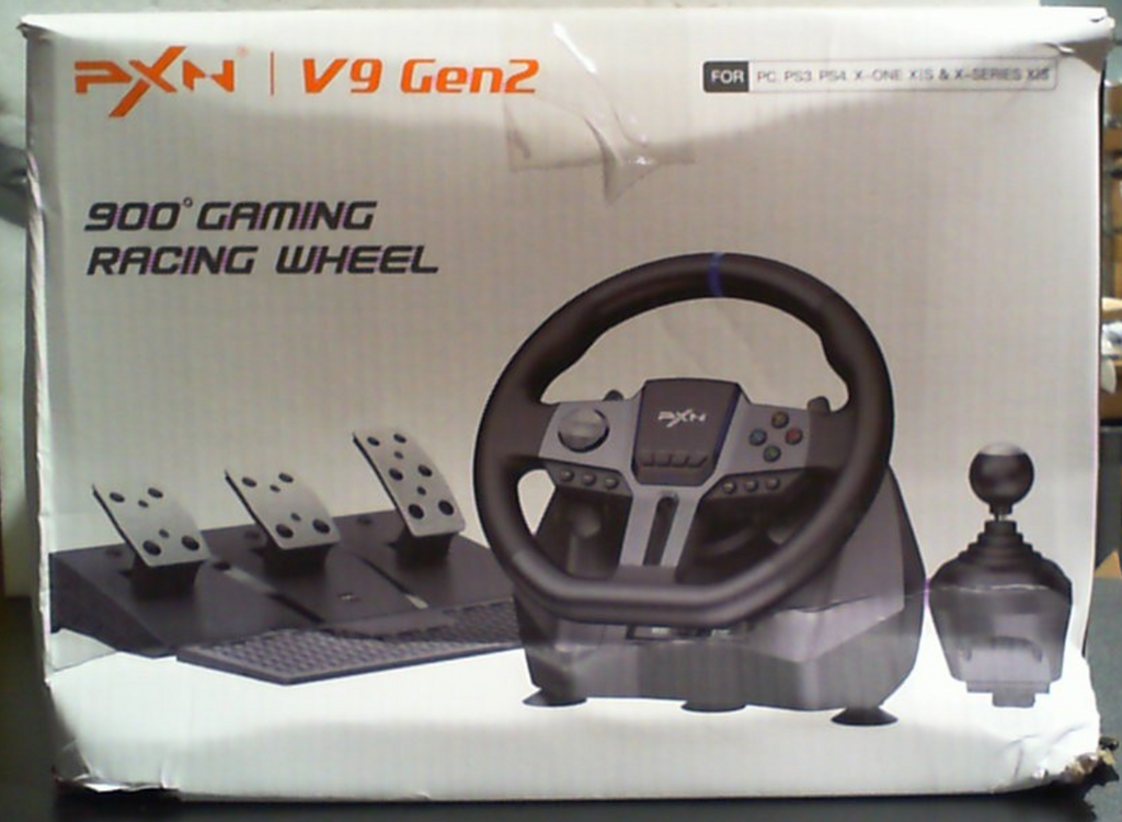 Volante PXN para PC, volante de carreras para juegos V9 GEN2, universal USB, simulación de coche, 270/900°, volante de conducción de carreras con pedales y palanca de cambios para PC, Switch, Xbox One, Xbox Series X/S, PS4, PS3.