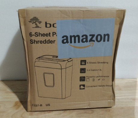Destructora de papel Bonsaii para uso doméstico, papelera de 3,4 galones, tritura 6 hojas de papel, tarjetas de crédito, grapas y clips, ideal para el hogar y la oficina, con asa portátil (C237-B, nueva versión) #1475