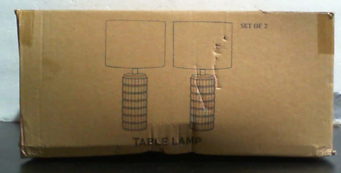 Juego de 2 lámparas de mesa modernas de cerámica de 23" - Lámparas de mesa para sala de estar, lámparas de mesita de noche estilo rústico para dormitorio, juego de 2 lámparas de mesita de noche blancas estilo boho