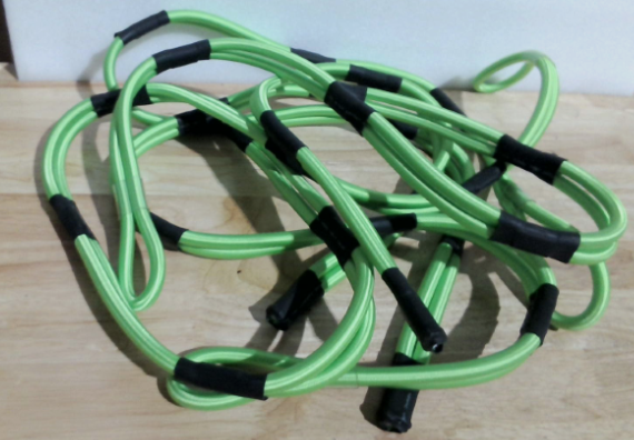 WILLBOND 4 piezas Cuerda elástica ajustable para amarre de muelle con diseño de 7 bucles Cuerda marina ajustable para accesorios de atraque de barcos y pontones (verde)